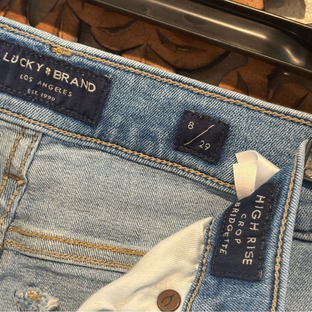 Lucky Brand Light Blue High-Rise Crop Button-Fly Jeans - Picture 3 of 4